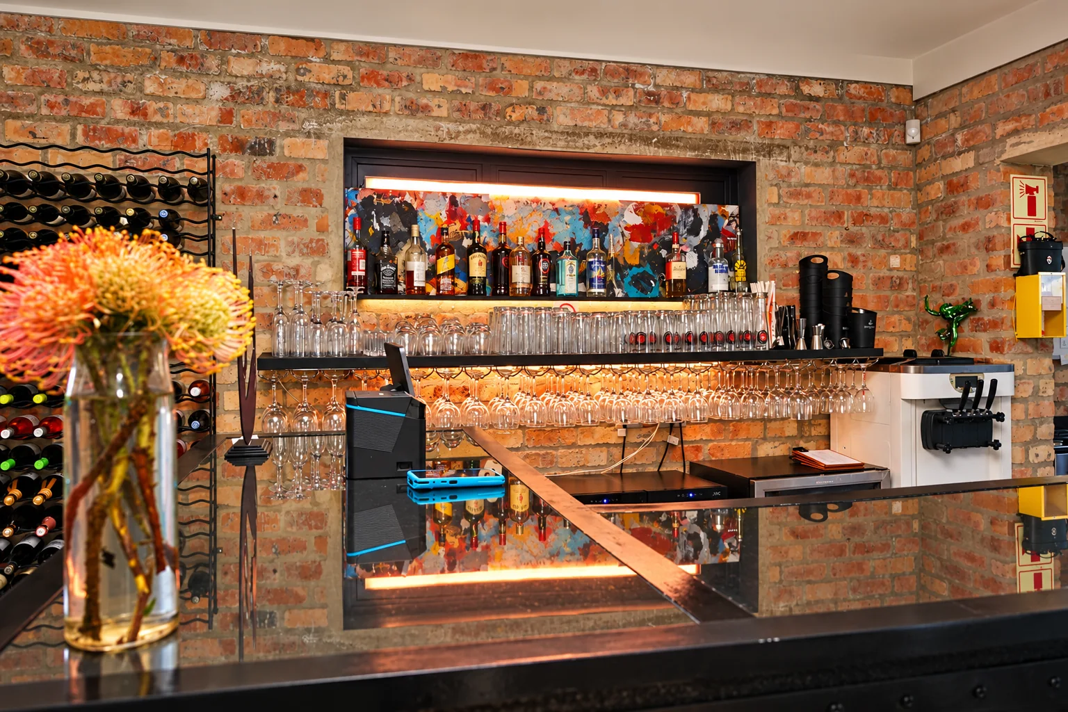 The bar and café area at FOMO