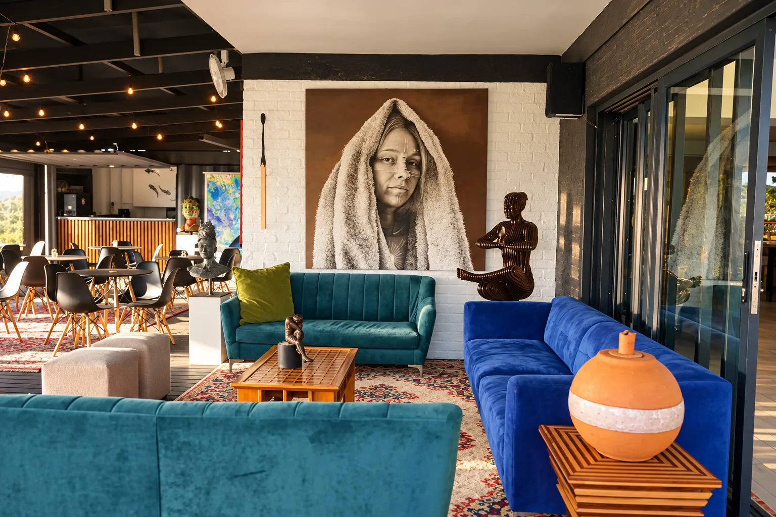 Seating and tables inside FOMO